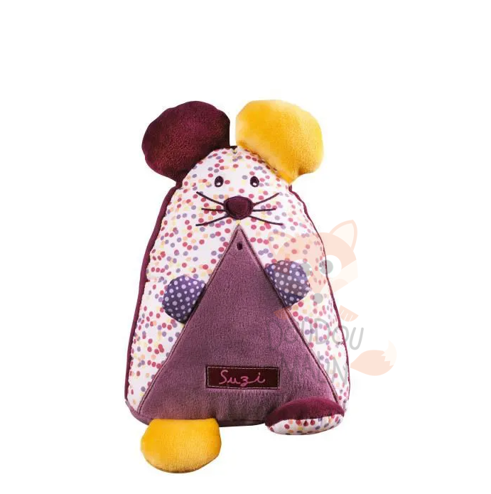  les zigotos peluche suzi souris violet jaune 25 cm 